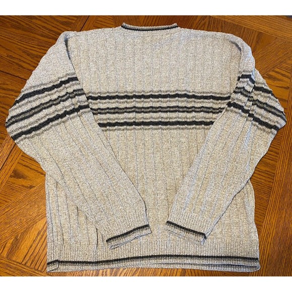 Liberty by Exacta Sweater Mens V Neck Tan Cotton Blend XL Vintage Made in USA - Picture 4 of 9